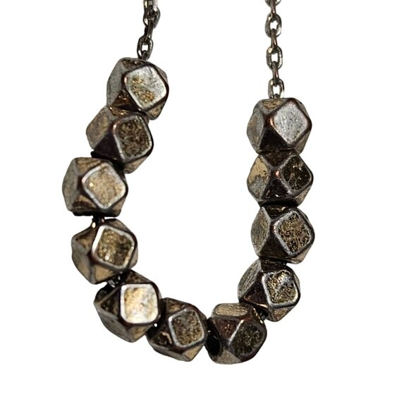 Elegant Gold Tone Square Beaded Necklace Simple Minimalist Fashion Jewelry - Picture 1 of 6